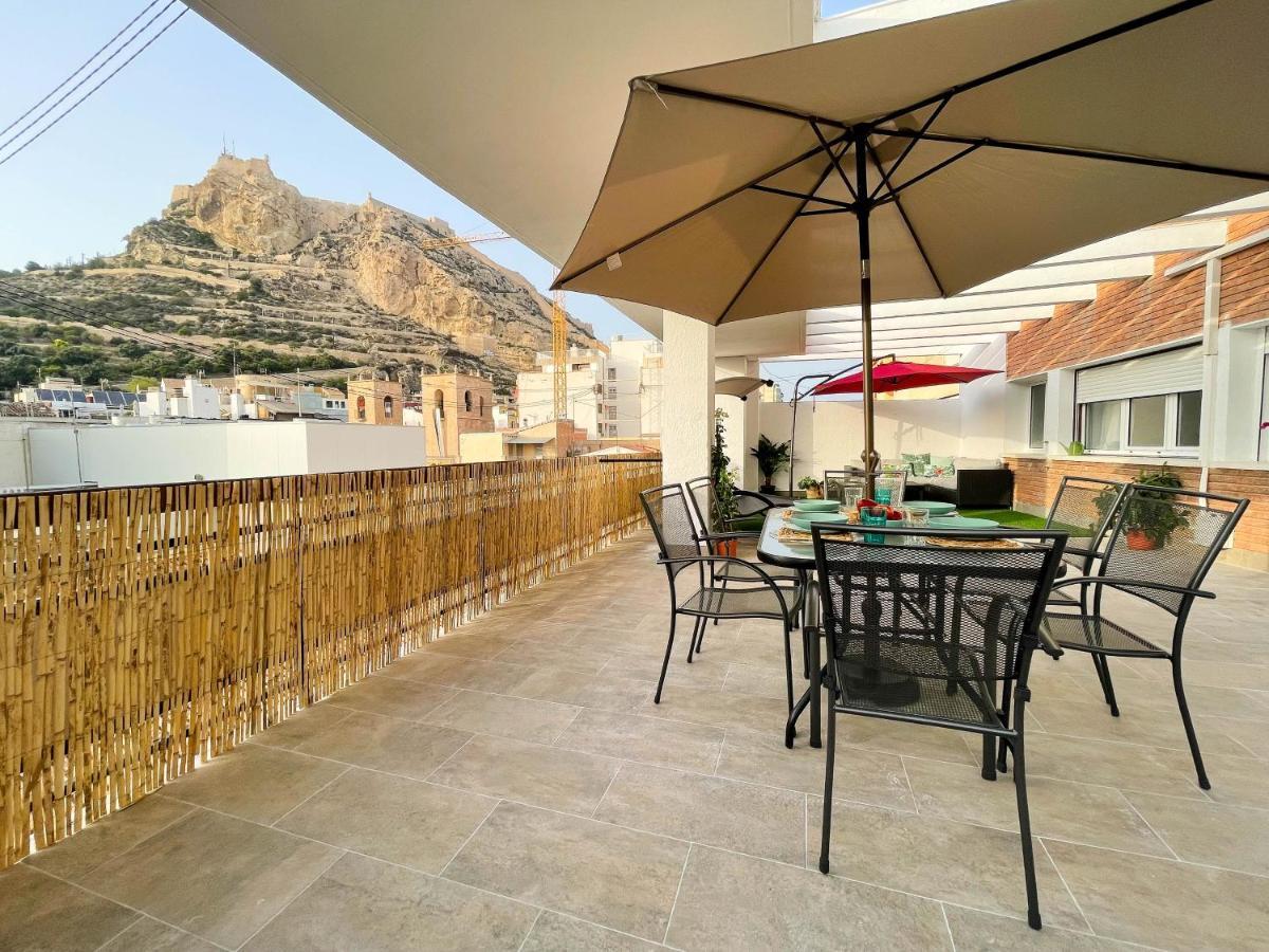 La Terraza. Vistas Al Castillo A 1 Min. De La Playa Alicante Exteriér fotografie